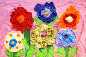 Garden Of Joy,  Tissue Paper Art