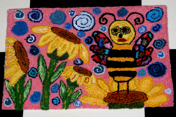 The Bee In The Sunflowers Punch Needle